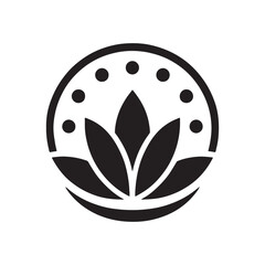 Lotus Flower Emblem Silhouette Icon