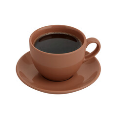 Aromatic brew in earthy tones: Still life of a ceramic cup filled with dark coffee
