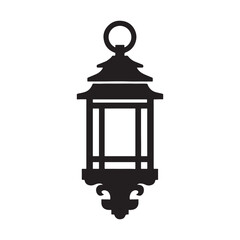 Moroccan Hanging Lantern Silhouette Icon