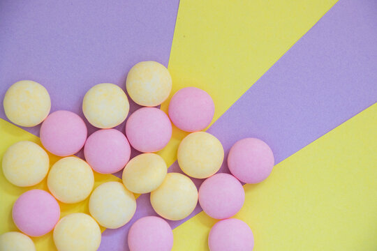 Candy on the colorful background