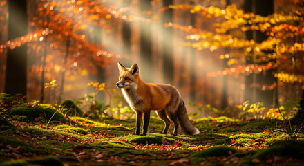 red fox in the forest