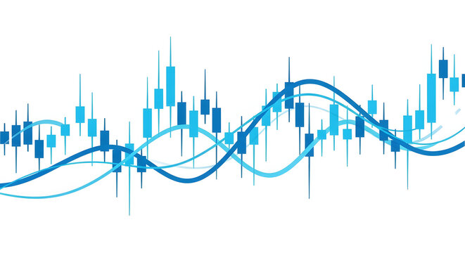 An illustration of financial stock market charts and graphs, representing trends and data analysis