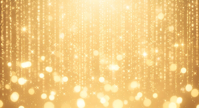 Abstract golden light trails and glowing particles create a powerful energy wave on a dark background. - Powered by Adobe