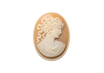 Elegant cameo of a classical woman in profile