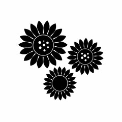 creative Sunflowers Icon vector silhouette illustration isolated on white background