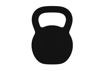 Fototapeta premium Kettlebell icon in black, symbolizing gym exercise, physical fitness, and weightlifting goals. Transparent background