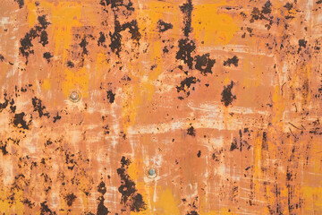 Grungy rusty orange metal wall texture background