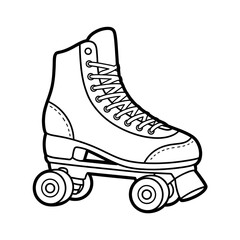 A roller skate illustration vector style coloring page