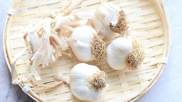 garlic in a basket