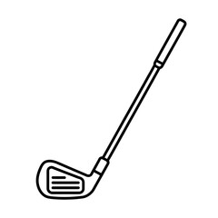 golf club icon illustration vector style coloring page 