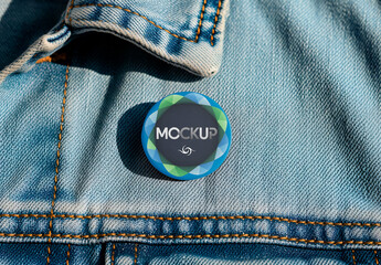 Pin Mockup on Denim Jacket