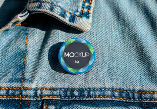 Pin Mockup on Denim Jacket