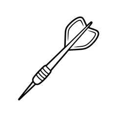 Dart Icon Vector – Precision Target Game Symbol Outline Design
