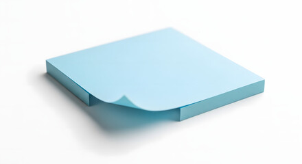 Close-up shot of a stack of sky-blue sticky notes with one page slightly lifted, inviting viewers to make note. This image evokes simplicity and organization
