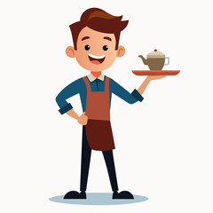 male barista serving coffee 