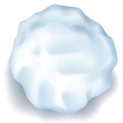 A Light Blue Snowball with White Highlights and Soft Shadows on a Transparent Background Ideal for Winter Themes and Graphic Design Projects