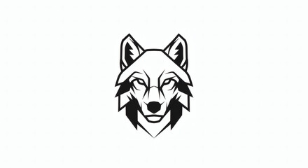 Fierce Wolf Head Emblem - A Majestic and Powerful Canine Symbol