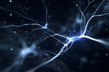 Neurons With Visible Ion Channels Biological Connectivity Microscopic Scientific Visualization Nerve Activity