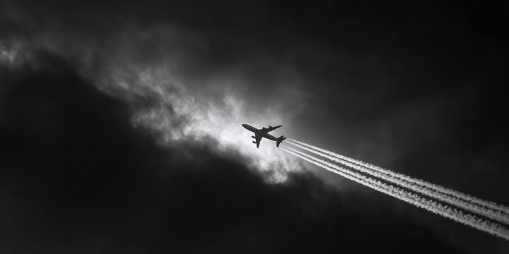 Dramatic Aerial Spectacle: A Plane Hurtling Towards the Heart of New York City