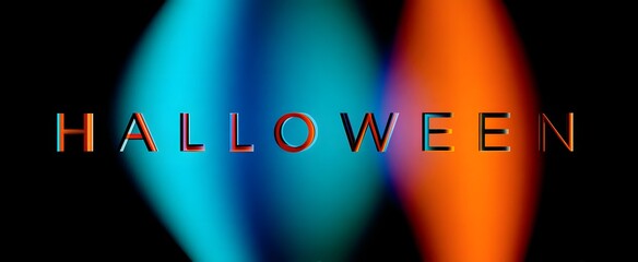 Naklejka premium Halloween text in a stylish clear design with festive autumn-inspired delicate accents