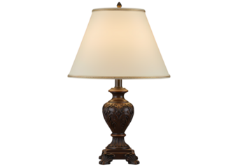 Elegant bedside lamp with ornate bronze details