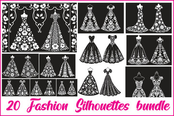 Luxury Dress Clipart Set