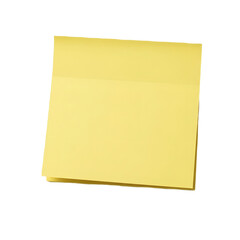 A single blank yellow square sticky note with an adhesive strip at the top.