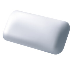 A Single Rectangular Piece of White Chewing Gum With Rounded Edges and Subtle Shadows Against a Transparent Background Isolated Studio Shot