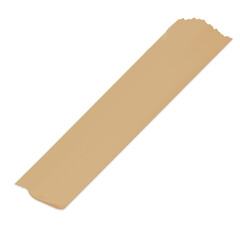 A Simple Brown Paper Bag Unfolded and Lying Flat on a Clean White Background with a Slightly Torn Top Edge