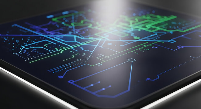 business graph on digital screen