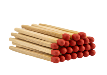 Pile of red tipped matches ready for ignition