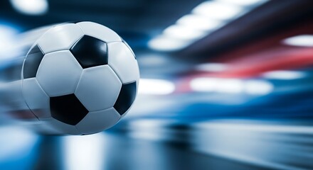 Dynamic soccer ball motion blur conveys energy and speed in sports