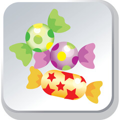 A Trio Of Brightly Wrapped Candies Featuring Polka Dots And Stars Against A Soft Gradient Background With Subtle Lighting Accents