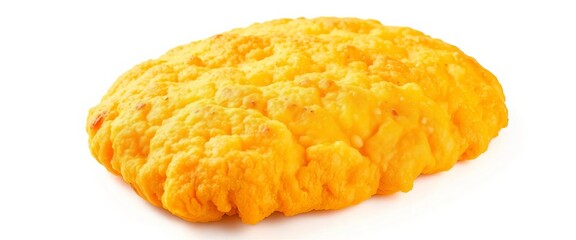 Giant crispy fried pastel, golden brown, isolated on white, cooking, delicious