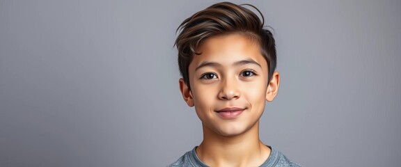 Headshot, young subject, neutral grey backdrop,  emotion,  headshot