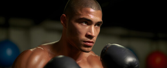 The boxer performs rigorous training drills inside the gym facility.