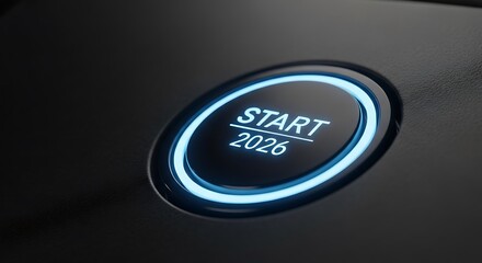 Ignite your future the 2026 start button glows with bright blue energy