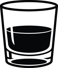 Isolated glass of whiskey vector illustration drink alcohol beverage eps silhouette