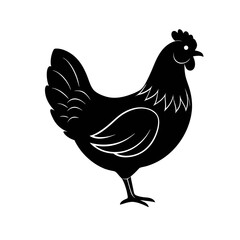  Vector illustration depicts a black rooster