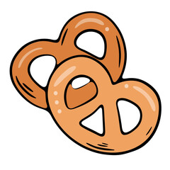 Sweet cookies and pretzels complement the fresh bread in the bakery display.