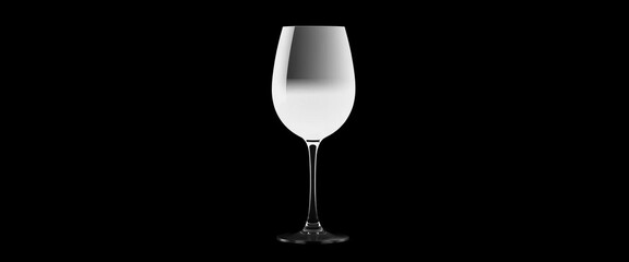 Elegant white wine glass silhouette against a stark black background,  backdrop,  glassware