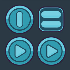 Gaming Play Buttons Vector Design Illustration Set