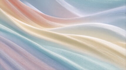 Gentle Fabric Flow in Soft Pastel Colors Creating a Dreamy and Serene Atmosphere Perfect for Backgrounds and Textures