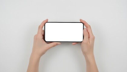 Showcase your app with this phone held horizontally, perfect for screenshots