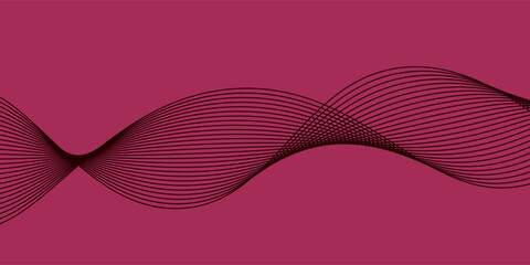 Luxury burgundy silk fabric with velvet texture and elegant flowing waves modern line wave art pattern