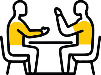 Business Discussion at Table Vector Illustration Style