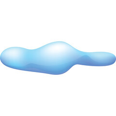 Abstract Blue Gel Blob Shape with Smooth Iridescent Surface and Soft Highlights on a Transparent Background Minimalist Organic Form