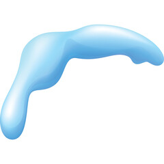 Abstract Blue Liquid Shape with Light Reflections and Smooth Texture on White Background