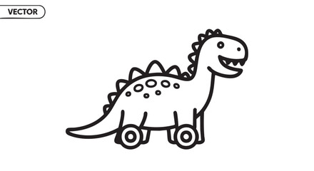 Obraz premium 41. toy dinosaur outline icon vector 