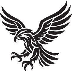Tribal tattoo design of an eagle in flight representing freedom and strength.